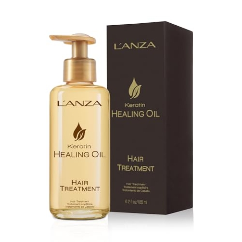 L'ANZA Keratin Heilöl Haarbehandlung (180 ml), Regeneriert, Belebt & Nährt Trockenes, Geschädigtes Haar & Kopfhaut, mit Restaurativem Phyto IV-Komplex, Proteinen und Dreifachem UV-Schutz