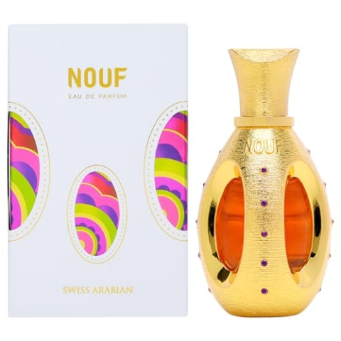 Swiss Arabian Nouf Eau De Parfum Unisex 50ML – Eine Kühne Mischung aus Spritziger Zitrusfrucht, Würzigem Amber und Reichen Hölzern – Sinnlicher, Warmer Duft