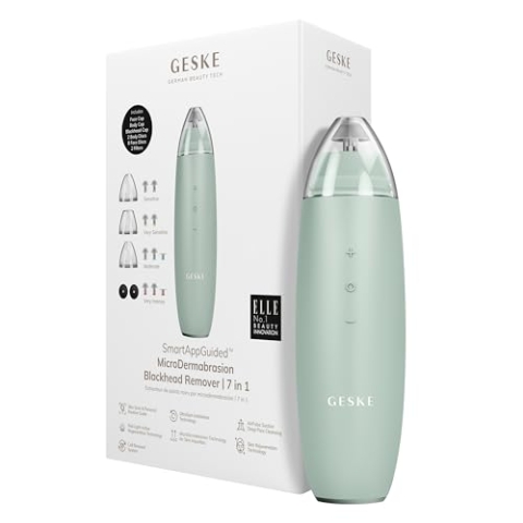 GESKE | SmartAppGuided™ MicroDermabrasion Blackhead Remover | 7 in 1 Mitesserentferner | Elektrischer Porenreiniger | Innovativer Vakuumsauger | Beauty Tools | Hautreinigungsgerät | Skincare Device