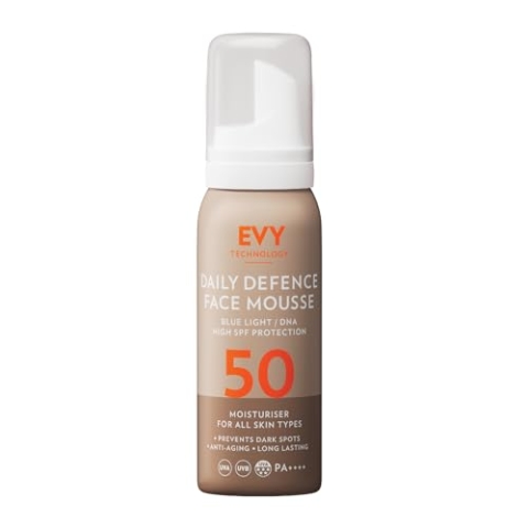 EVY Tagescreme Mousse mit UV-Schutz LSF 50 - neueste Anti-Aging Technologie, feuchtigkeitsspendend, parfümfrei, vegan