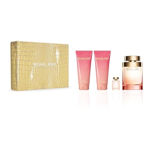 Wonderlust by Michael Kors for Women – 4 Stück Geschenkset 3,4 oz EDP Spray, 0,17 oz EDP Spray, 3,4 oz Body Lotion, 3,4 oz Shower Gel