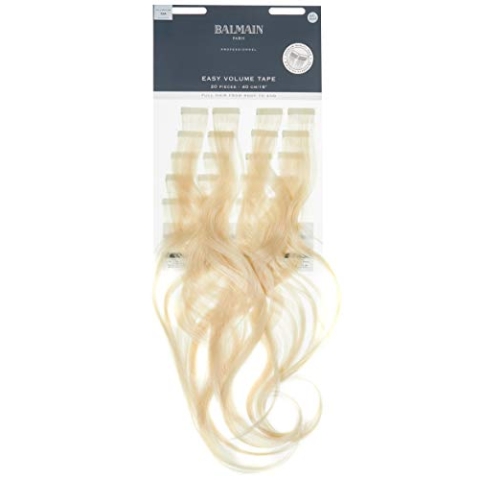 Balmain Tape Extensions Volume Human Hair 20 Stück 40 Cm Länge Farbe Super Light Ash Blond #10a