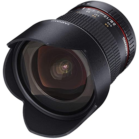 Samyang 881122 10/2,8 Objektiv DSLR Nikon F AE manueller Fokus automatischer Blendenring Fotoobjektiv, Weitwinkelobjektiv schwarz