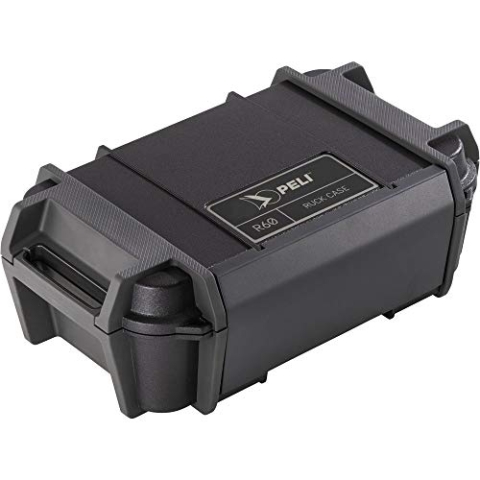 Peli R60 Ruck Schutzbehälter, wasserdichte Aufbewahrungslösung für kleine elektr. Geräte und Werkzeuge bei Outdoor-Abenteuern, IP68 Wasserdicht und staubdicht, 2,32L Fassungsvermögen, Schwarz
