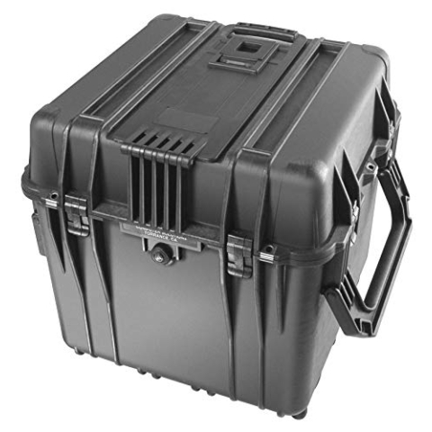 PELI 0340 Tiefer Peli Schutzkoffer Protector Kubus mit Praktischen Griffen, IP67 Wasserdicht, 96L Volumen, Ohne Schaumstoff, Schwarz