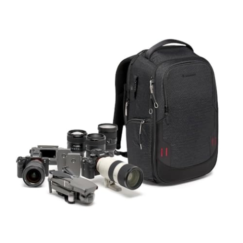 Manfrotto PRO Light Frontloader M, Professioneller Kamerarucksack, Seitlicher und Vorderer Zugriff, Stativhalterung, Gepolsterter Rucksack mit Austauschbaren Trennwänden, Schwarz