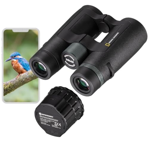 National Geographic Fernglas TrueView NG 10x42 mit WLAN-Okularkamera, 2K Video, wasserdicht, 10-Fach Vergrößerung, BaK-4-Prismen
