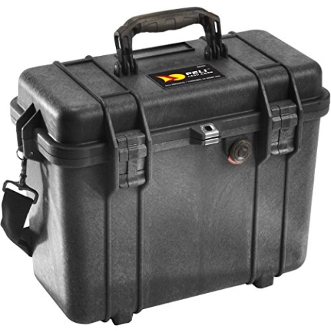 PELI 1430 Extrem Stabiler Toplader Transportkoffer, IP67 Wasser- und Staubdicht,15L Volumen, Ohne Schaumstoff, Farbe: Schwarz