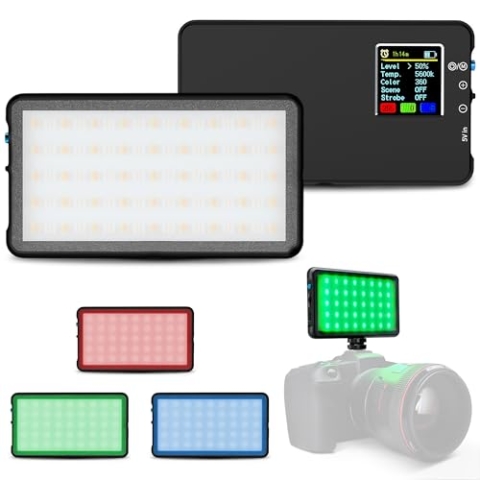 Lume Cube - LED-Licht RGB Panel Go - einstellbares Panel Go - intelligentes LCD-Display - Foto-Video-Beleuchtung - Lange Batterielebensdauer - einstellbare Farbtemperatur von 3200 bis 5600K