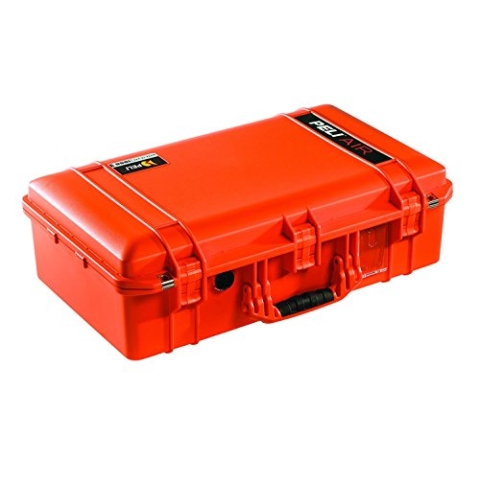 PELI 1555 Air Leichter Schutzkoffer für Zerbrechliche Fotoausrüstung, Wasser- und Staubdicht, 36L Volumen, Mit Schaumstoffeinlage (Anpassbar), Farbe: Orange