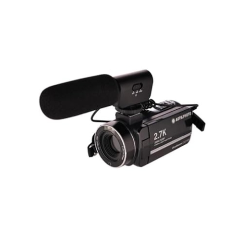 AGFA Photo Realimove CC2700 – Digitaler Camcorder (Video 2,7 K, 24 MP, 7,6 cm (3 Zoll) Touchscreen, 18 x Zoom, Fernbedienung, 2 Akkus, Mikrofon, Lithium-Akku) Schwarz