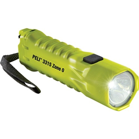 PELI 3315Z0: Kompakte LED-Handlampe, sicherheitszertifiziert ATEX Zone 0, Premium-Taschenlampe, Hohe Qualität für Industrie, Handwerker, Feuerwehr, IP67 Wasserdicht und Staubdicht, 138 Lumen, Gelb