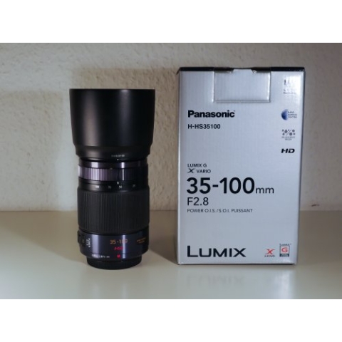 Panasonic H-HS35100E LUMIX G X Vario Telezoom 35-100 mm F2.8 Objektiv (70-200 mm KB, Power O.I.S. Bildstabilisator, Staub-/Spritzwasserschutz) schwarz