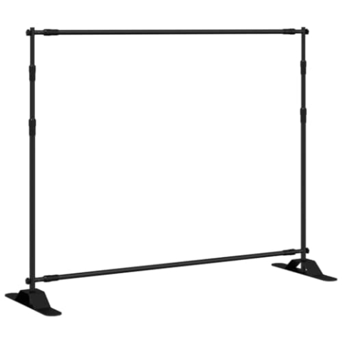 vidaXL Hintergrundstative 2 STK., Verstellbar Hintergrund Ständer mit Tragetasche, Hintergrundsystem für Fotostudio, Hintergrund Halterung Gestell, Schwarz 254x243 cm Stahl