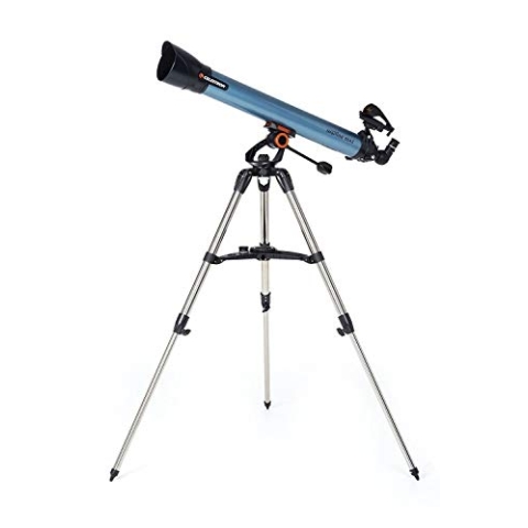 Celestron 22402 Inspire 80AZ Refractor Telescope with Built-In Smartphone Adapter, Blue