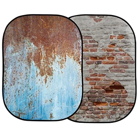 Lastolite LL LB5713 1,5 x 2,1 m, Urban zusammenklappbar, rostiges Metall, Putzwand