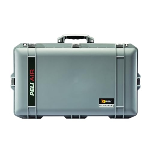 PELI 1605 Air Leichter Stoßfester Koffer für Kamera Equipment, Wasser- und Staubdicht, 50L Volumen, Ohne Schaumstoffeinlage, Farbe: Silber