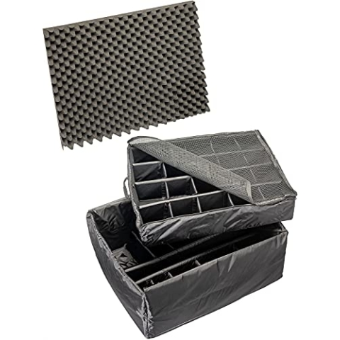 Peli 1695 Set gepolsterte Trennwände, Original Peli Protector Case Zubehör, Kompatibel mit: Peli 1690, Farbe: Schwarz/Gelb