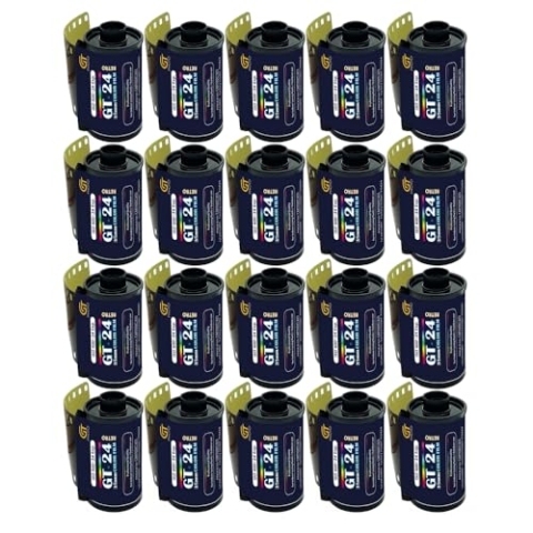 GT Photo Farbfilm GT24FILM 35 mm – 20 Folien mit 24 Positionen – ideal für Fotografie, Entwicklung und hochwertigen Druck