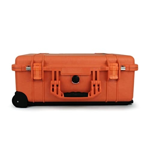 PELI 1510 Stoßfester Carry-On Transportkoffer, IP67 Wasser- und Staubdicht, 27L Volumen, Ohne Schaumstoff, Farbe: Orange