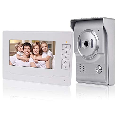 Kadongli KDL Video-Gegensprechanlage, intelligent, Video-Türtelefon, Türklingel, 7 Zoll, 480p, wasserdichte IR-Kamera für den Außenbereich mit Monitor für Zuhause (1 Monitor)