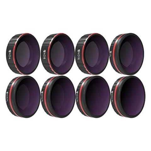 Freewell All Day - 4K-Serie - 8er Pack ND4, ND8, ND16, CPL, ND8/PL, ND16/PL, ND32/PL, ND64/PL Kameraobjektivfilter Kompatibel mit Osmo Action Camera (Nicht kompatibel mit Aktion 4)