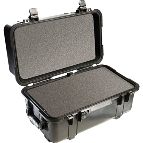 PELI 1460 Stabiler Transportkoffer, IP67 Wasser- und Staubdicht, 33L Volumen, Mit Schaumstoffeinlage (Anpassbar), Schwarz