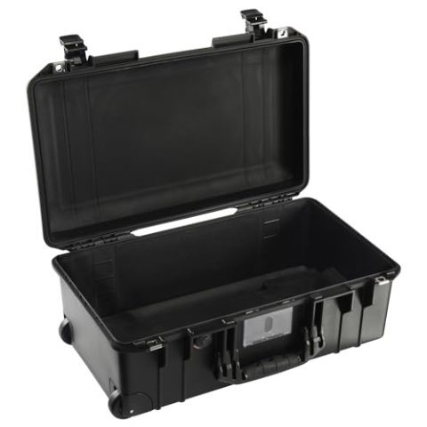 PELI 1535 Air Leichter Schützender Trolley für Kamera- und Fotografieequipment, Wasser- und Staubdicht, 27L Volumen, Ohne Schaumstoffeinlage, Farbe: Schwarz