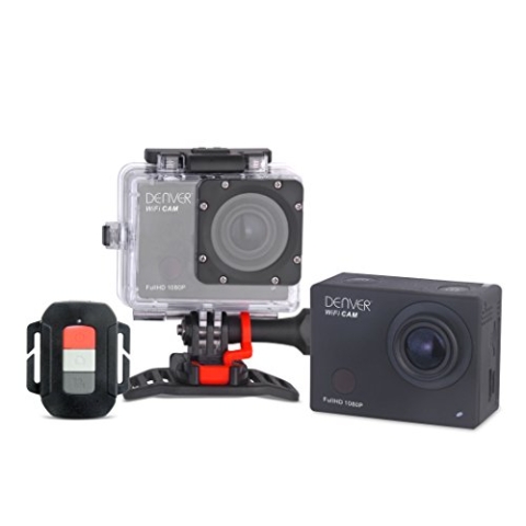 Denver ACT-8030W Full HD Actioncam (WiFi, 5,1 cm (2,0 Zoll) Display, CMOS Sensor, USB) inkl. wasserdichtem Gehäuse bis 55 m