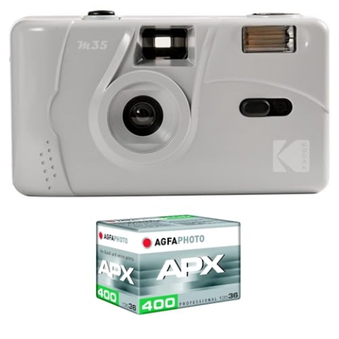 Kodak Aergentische Kamera M35 – 35 mm, Grau: Zeitlose Eleganz der Fotografie, wiederaufladbar