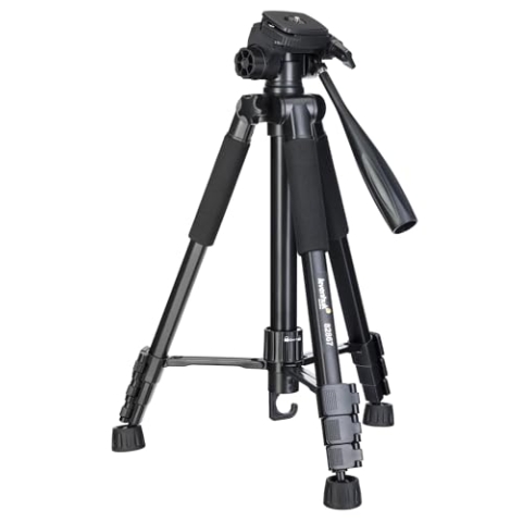 Levenhuk Level Base TR50 Robustes Bodenstativ mit Wasserwaage, Drehbarer Halterung mit 1/4-Zoll-Gewinde, Verstellbarer Höhe von 455 bis 1520 mm und Einer Kapazität von 3 kg