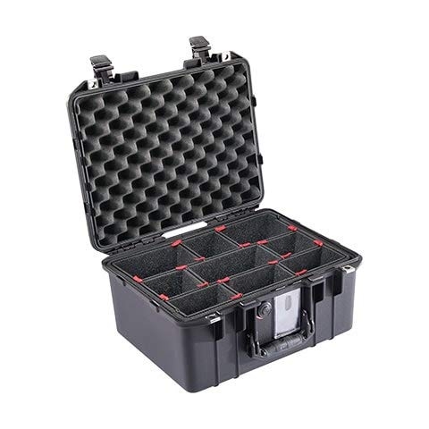 Peli 1507 Air Leichter Schutzkoffer für Empfindliches Optisches Equipment, Wasser- und Staubdicht, 24L Volumen, Mit TrekPak Einteilungssystem (Anpassbar), Farbe: Schwarz