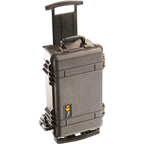 PELI 1510M Trolley, Mobiler Rollkoffer mit Teleskopgriff, IP57 Wasser- und Staubdicht, 27L Volumen, Kein Schaum, Schwarz