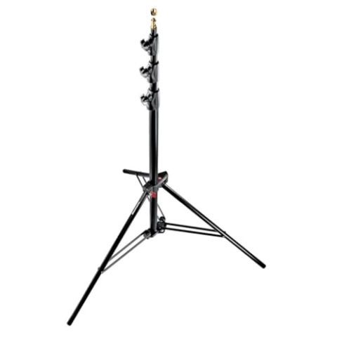Manfrotto 1004BAC 365,8 cm luftgepolsterter Aluminium-Lichtständer mit 4 Abschnitten und 3 Erhöhungen, Schwarz, 3 Stück