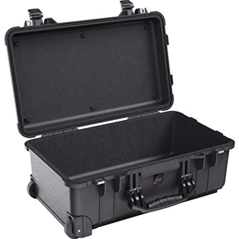 PELI 1510 Robuster Reise- und Outdoorkoffer, IP67 Wasser- und Staubdicht, 27L Volumen, Ohne Schaum, Schwarz