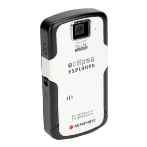 AgfaPhoto Eclipse Explorer 3D Digitaler Camcorder (4 -Fach Opt. Zoom, Flash MB HD Videos) Inkl. Software-Paket weiß