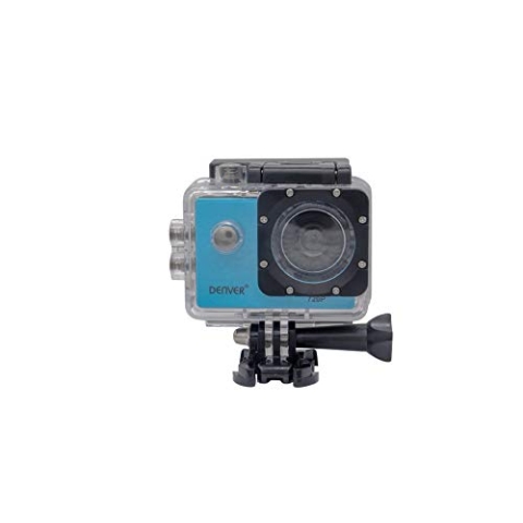 Denver ACT-320BLUE Action Cam mit wiederaufladbarem Akku und 2" TFT Display auf der Rückseite, wasserdicht