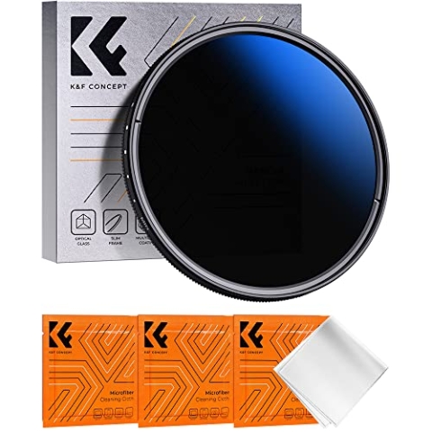 K&F Concept K-Serie 62mm ND Filter Slim Variabler Graufilter ND2-400 (1-9 Stop) Neutral Graufilter