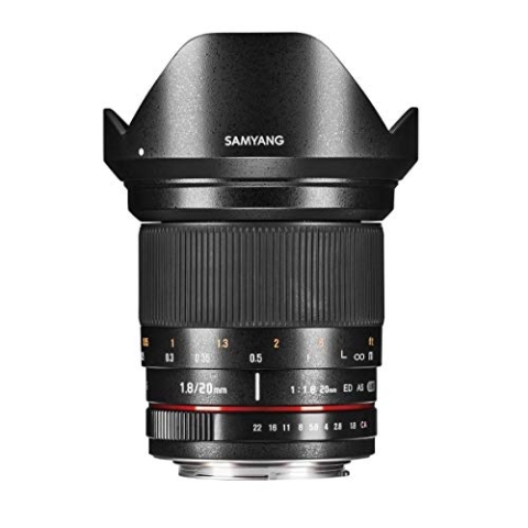 SAMYANG 1113504101 20mm F1.8 ED AS UMC Objektiv für Anschluss Pentax schwarz