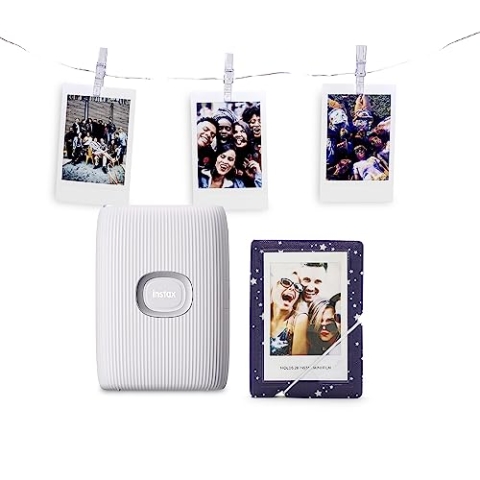 INSTAX Limited Edition Mini LINK2 Smartphone Printer Bundle, Clay White