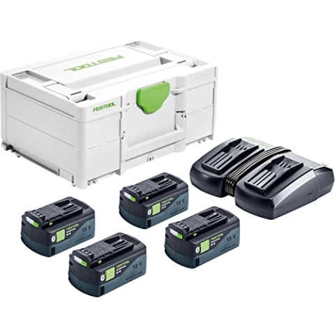 Festool Energie-Set SYS 18V 4x5,2/TCL 6 DUO (mit Akkupacks BP 18 Li 5,2 ASI, Schnellladegerät), im Systainer