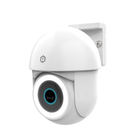 SmartLife Außenkamera - Wi-Fi - Spotlight - 3MP Full HD 1296p - Pan tilt - IP65 - Cloud Storage (optional) / microSD (not enthalten) / Onvif - 5 V DC - mit Bewegungssensor - Nachtsicht - Weiss