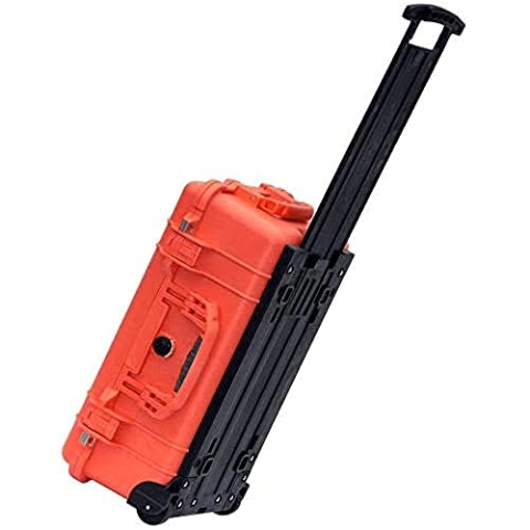 PELI 1510 Robuster Trolley Industriekoffer, IP67 Wasser- und Staubdicht, 27L Volumen, Mit Schaumstoffeinlage (Anpassbar), Orange