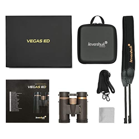 Levenhuk Premium Vegas ED 10x42 Fernglas mit Extra Niedriger Dispersion und Phasenkorrekturvergütung