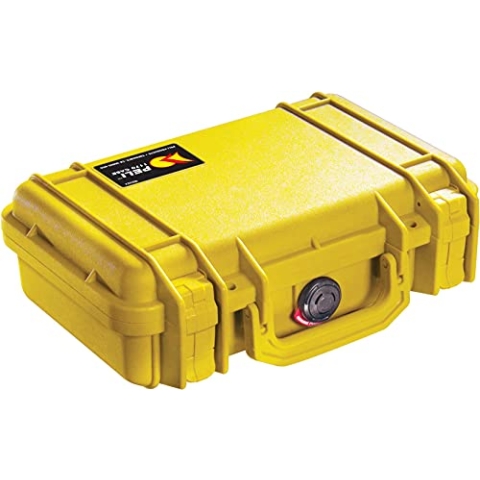 PELI 1170 Schützender Wasserdichter Koffer für DSLR Kameras, IP67-Zertifiziert, 3L Volumen, Mit Schaumstoffeinlage (Anpassbar), Gelb