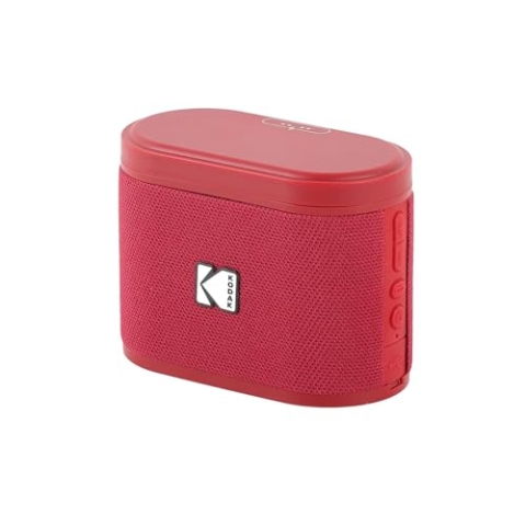 AgfaPhoto Kodak SOUNDBRIX Tragbarer Lautsprecher, kabellos, Anschluss von bis zu 100 Lautsprechern – magnetisches Dock und leistungsstarker Sound 5 W – 3 Stunden Akkulaufzeit – Rot