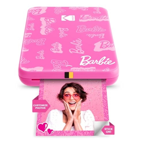 Barbie x Kodak Step Slim Wireless Sofort tragbarer Fotodrucker – Vollfarbige Drucke in Zink 2x3” Aufkleber-Rückseitenfotos von iOS- und Android-Geräten über Bluetooth in der App – Signaturstil