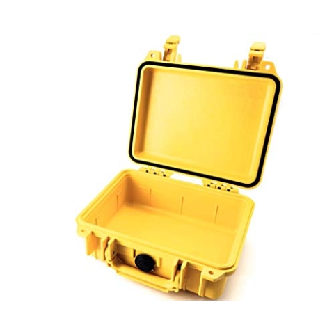 PELI 1200 Robuster Polypropylen Hartschalenkoffer, IP67 Wasser- und Staubdicht,4L Volumen, Ohne Schaum, Gelb