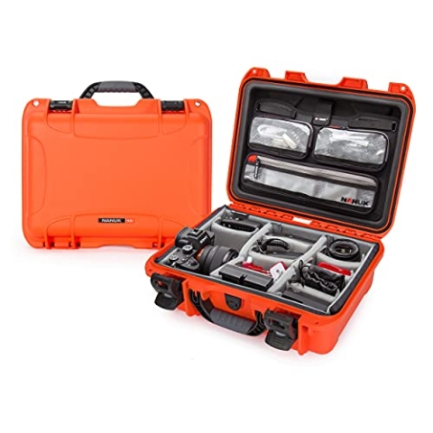 Nanuk 920 Wasserdichter Hartschalenkoffer Mit Gepolsterten Trennwänden und Organizer für Deckel - Orange