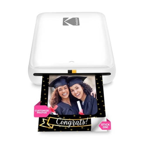 KODAK Step Sofort-Smartphone-Fotodrucker - Tragbarer Mini-Farb-Mobilfotodrucker - Zink 2x3” Klebefotos - Bluetooth-kompatibel mit iOS- & Android-Geräten - Spaßige Bearbeitungs-App - Weiß